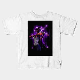 Toon black woman playing violin Kids T-Shirt